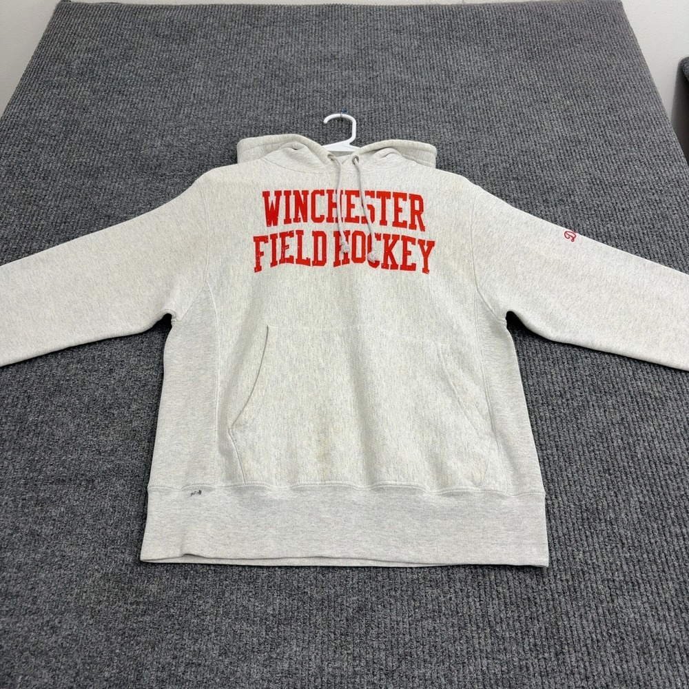 Winchester Field Hockey Champion Hoodie Mens S Grey Reverse Weave Sporty Casual